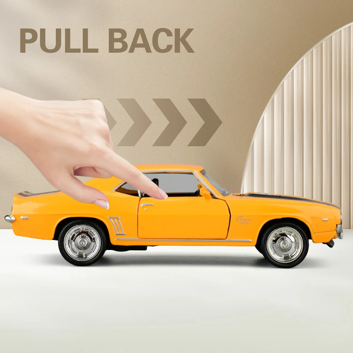 RMZ CITY 1:36 Scale Chevrolet 1969 Camaro S5 Diecast Cars Models, Zinc Alloy Pull Back Vehicles Toy Cars, Cars Gifts For Boys Girls