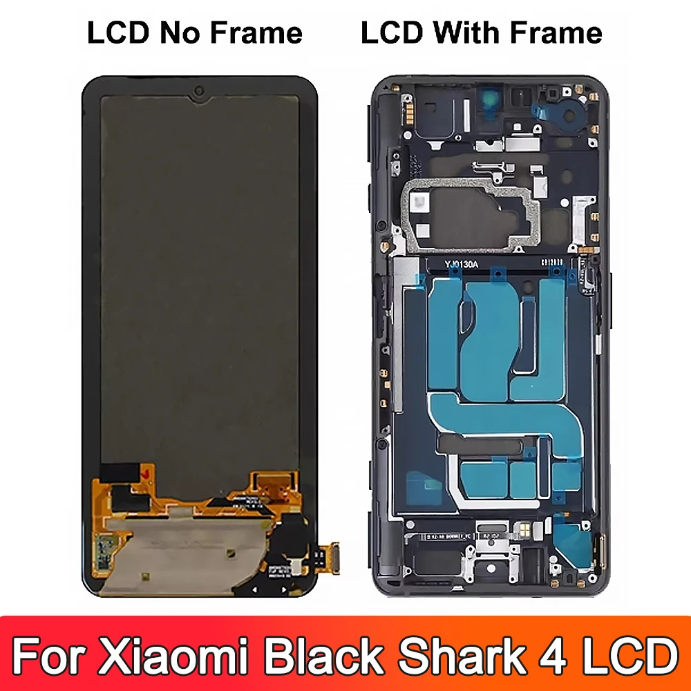 AMOLED Screen for Xiaomi Black Shark 4 Pro SHARK PAR-H0 Lcd Display Touch Screen with Frame for Xiaomi Black Shark 4