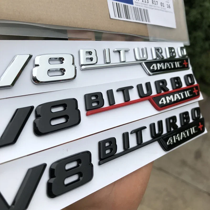 V8ข้างกันชนรถ biturbo 4matic ตรารถยนต์สำหรับ Mercedes AMG C63S W205 E63S W212 W213 S63 W222 GLC63 GLE63อุปกรณ์ GLS63