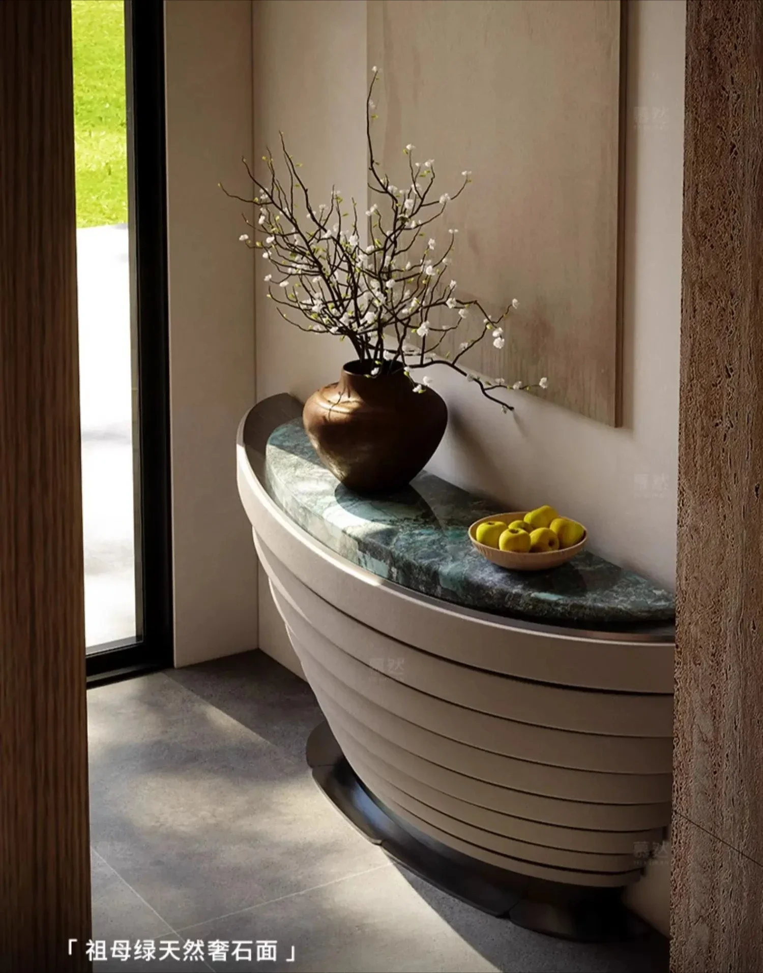 Entrance light luxury modern end view table natural marble entrance entrance table