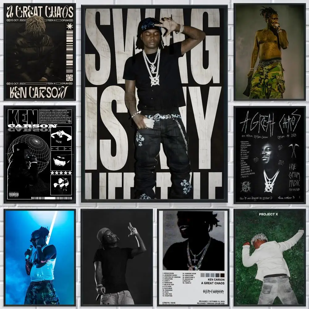 

Rage Rapper Singer K-Ken-Carson Poster HD Print Personalized Canvas Wall Mural Art Photos for Living Room Home Decor Durable