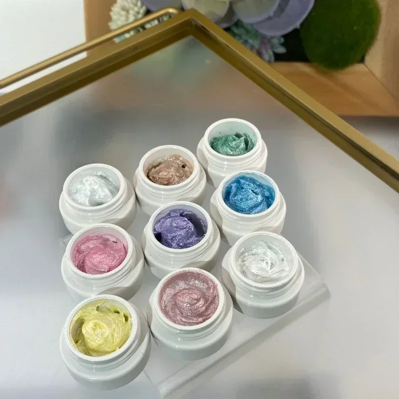 9pc 2.5g prego fada pó sólido magia multicolorido glitter poeira para gel polonês efeito reflexivo aurora cromo esfregando decoração do prego