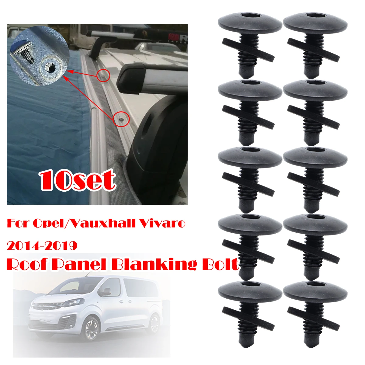 

10SET M6 Roof Rack Holes Panel Blanking Screws Bolts Sealed WHT006148 For Fiat Talento Nissan NV200 NV300 Car Replacement Parts