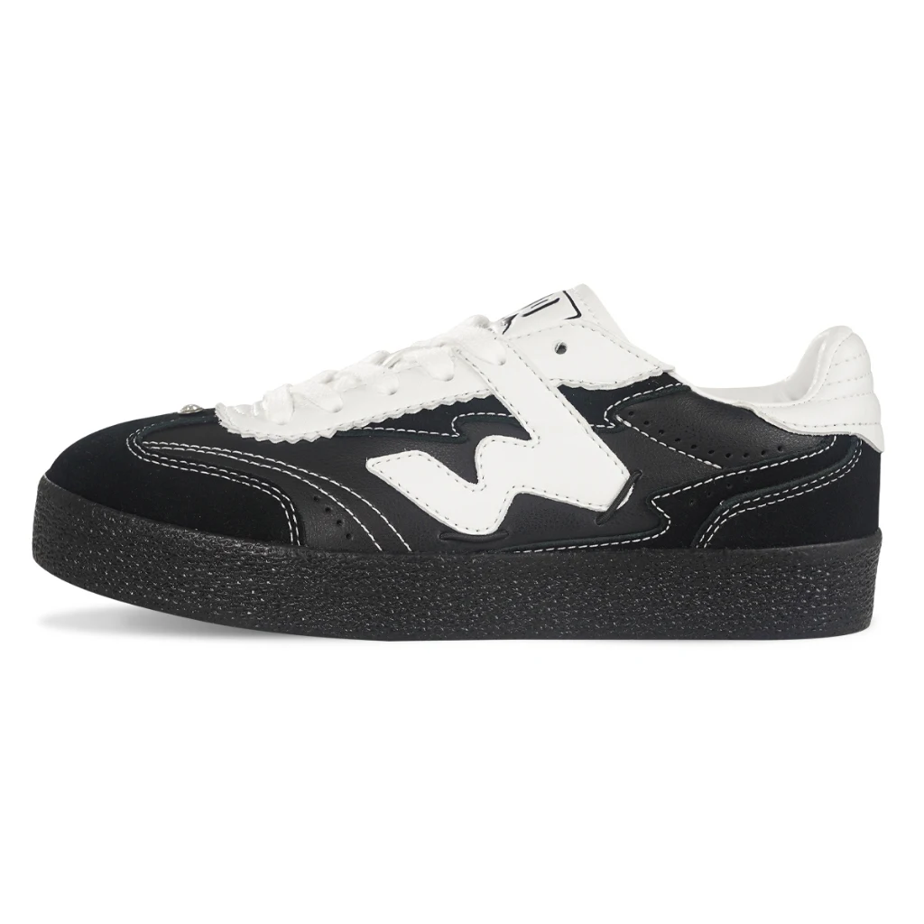 Ollieskate Retro Leather Low Top Skate Shoes Shock Absorb Unisex Student Couple Casual Sneakers