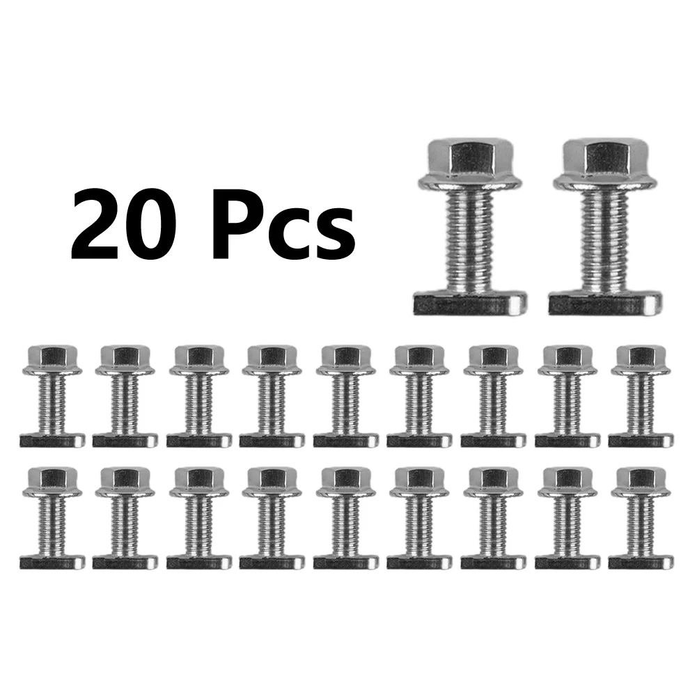 For Mounting T-type Screw Fasteners Hardware With Flange Nuts M8 DIN 6923 Hammer Washed Light 23*10*4mm 304 Stainless Steel