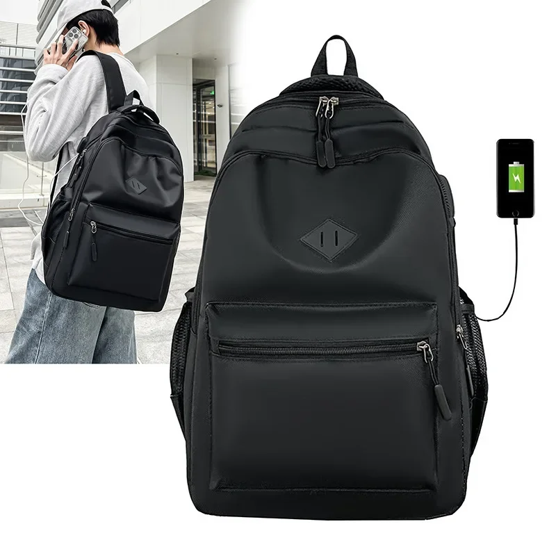 

Модный рюкзак из ткани Оксфорд, новый стиль, простые, большой вместимости, легкие студенческие и дорожные рюкзаки.