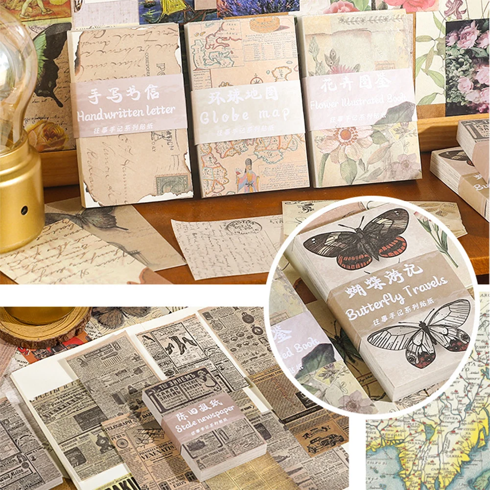 학생용 빈티지 스크랩북 스티커, 다기능 DIY 스크랩북 스티커