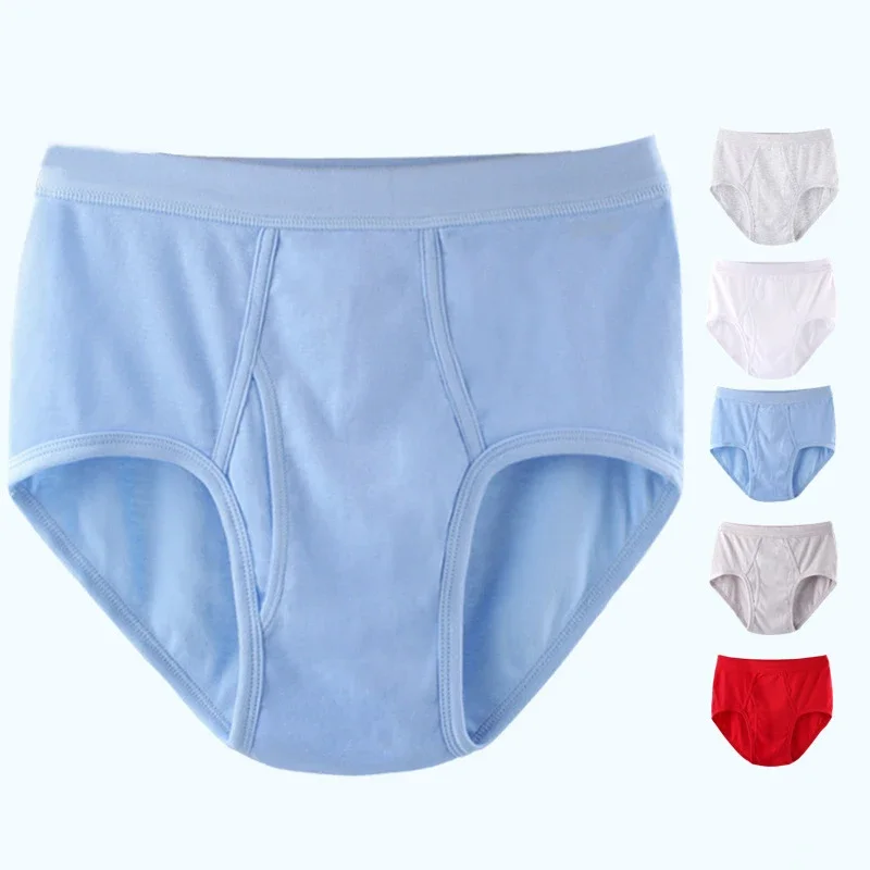 Ropa Interior Masculina de Talla Grande, Color Sólido, 100% Algodón, Cómoda, Transpirable, Holgada, Calzoncillos para Hombre