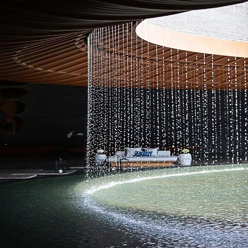 custom.2026 Luxury Curtain With LED Light Customized Home Fountain