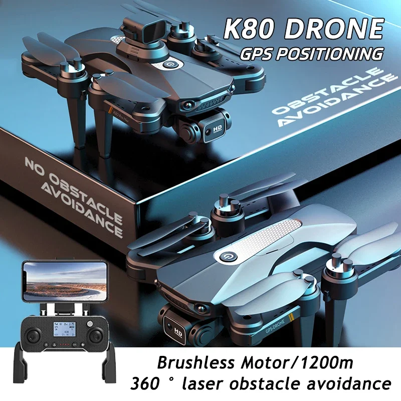 

K80 Pro Max Drone 5G WiFi FPV 360° Laser Obstacle Avoidance 8K HD Dual Camera Brushless Motor GPS Return RC Quadcopter Drone Toy