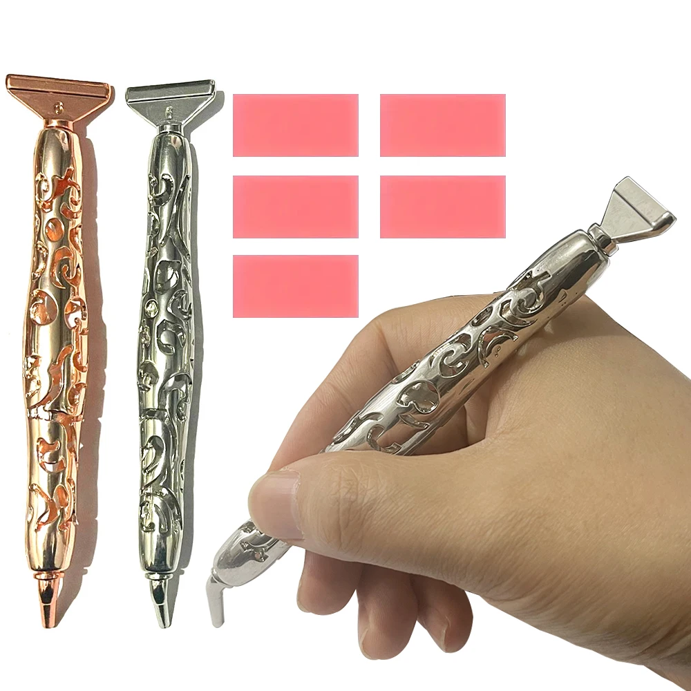 HOMFUN Diamond Painting Metal Alloy Pen Kit, Point Drill Tool Accessories with Clay, 5D DIY Embroidery Cross Stitch Crafting Set