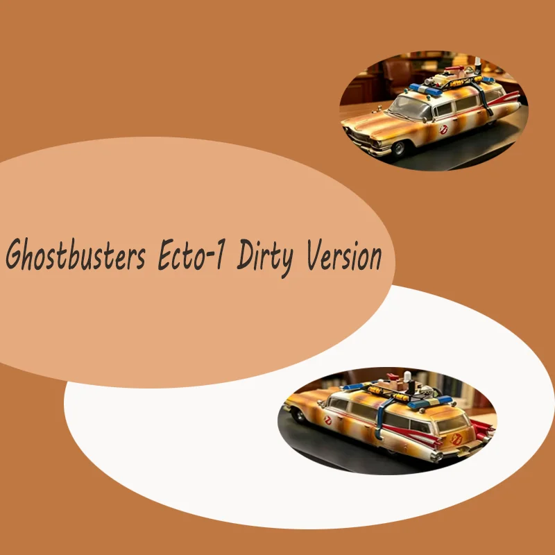 YS 1:64 Scale Ghostbusters Ecto-1 Dirty Version Alloy Car Model Collectibles Toy Unique Gift Scene Simulation