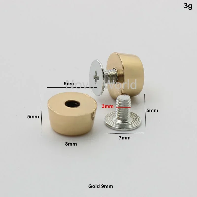 10-50 pieces 2 sizes 4 colors 8mm metal rivet for handbags clothing leather purse rivet purses accessories