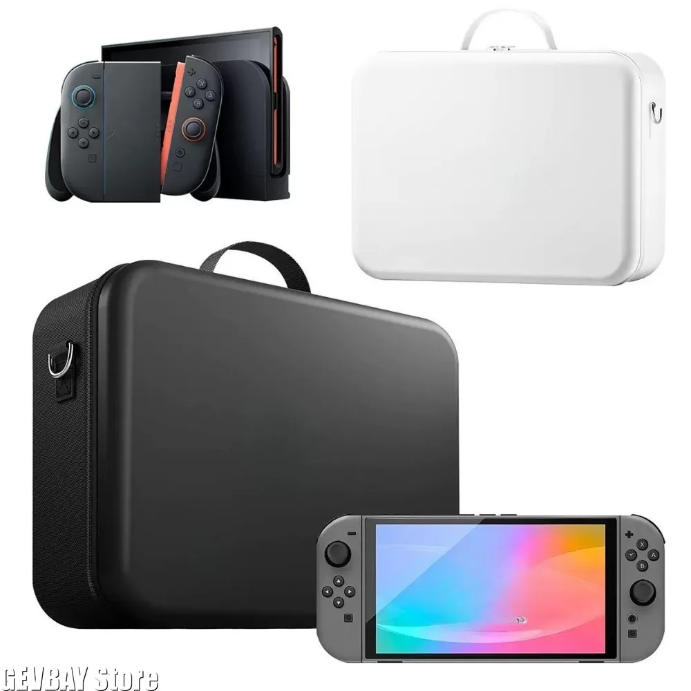 

Роскошная большая сумка для переноски Switch 2, водонепроницаемая дорожная сумка для хранения, защита от царапин, ручки для зарядного устройства, сумка для игровых аксессуаров