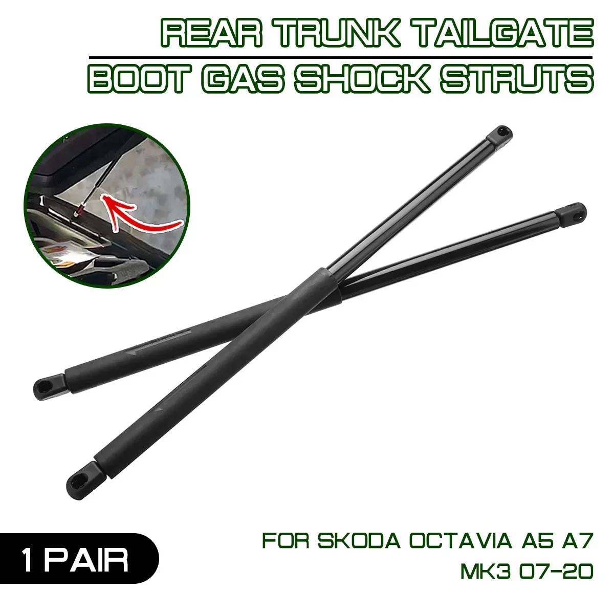 

For Skoda Octavia A5 A7 MK3 2007 2008 2009 2010-2020 Struts Support Bar Rear Trunk Tailgate Boot Gas Spring Shock Lift Strut