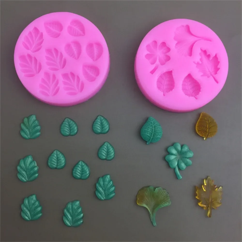 

Mini Leaf Silicone Mold Palm Maple Tropical Ginkgo Chocolate Candy Fondant Mould Cake Topper DIY Clay Cake Decorating Tools