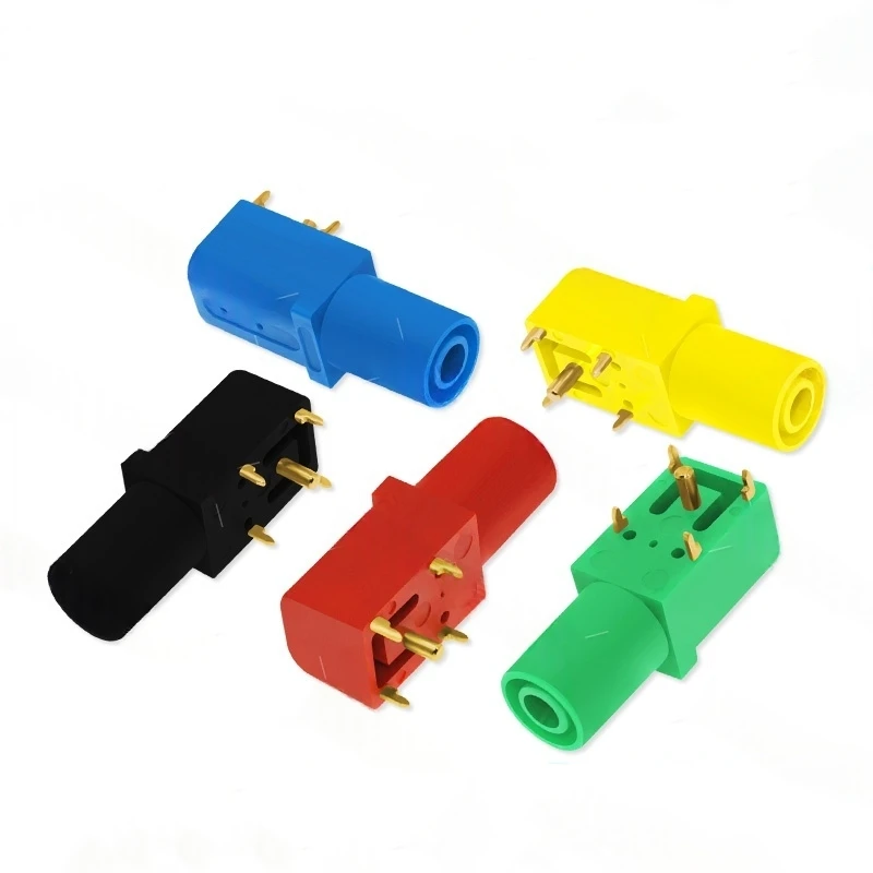 

1/5PCS 4Mm banana socket with pin welded PCB board welded board type 90 degree high current safety test panel socket