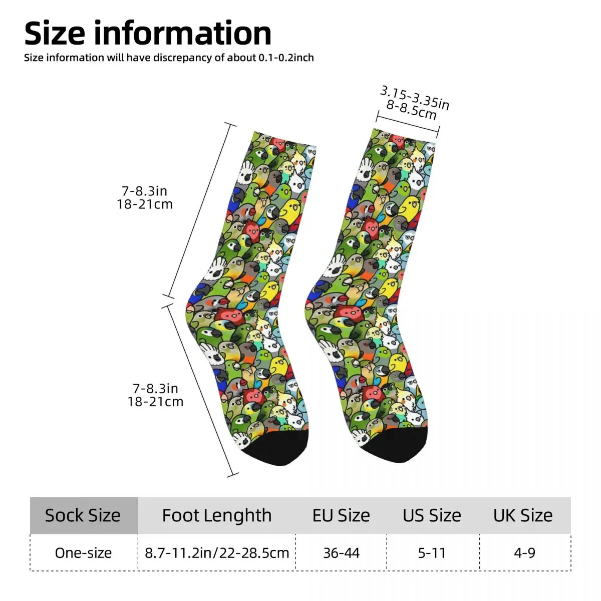 Everybirdy Pattern Mens Crew Socks Unisex Breathable Cute Funny 3D Printing Dress Socks Spring Summer Autumn Winter