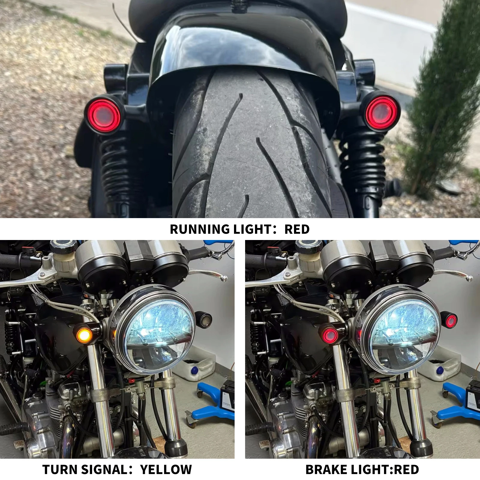 دراجة نارية بدوره إشارة مصباح ليد فرامل صغيرة مصباح جيد الإضاءة الخلفية رصاصة مؤشر ل هارلي بجولة FLHT سوفتيل داينا سبورتستر XL #3