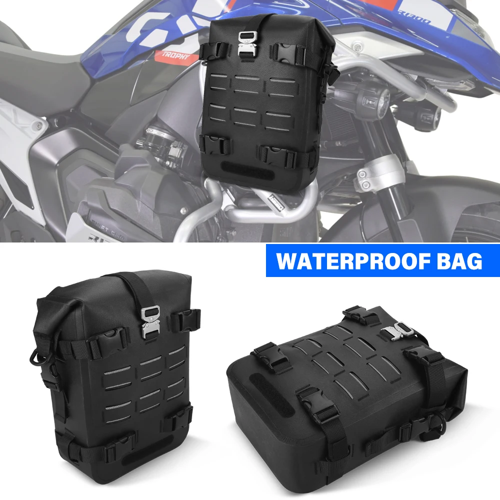 For BMW R1300GS R 1300 GS ADV Crash Bar Bag 6L-8L Waterproof Frame Storage Pouch Adventure Touring Luggage Gear