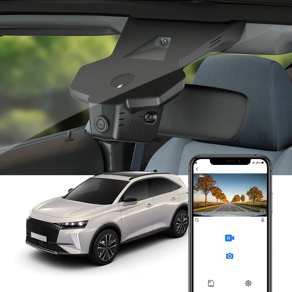 Fitcamx 4K Dash Cam for Citroen C5 Aircross 2017-2025, for DS 7 DS7 E-Tense Facelift 2017-2026, Car Camera Recording with WIFI