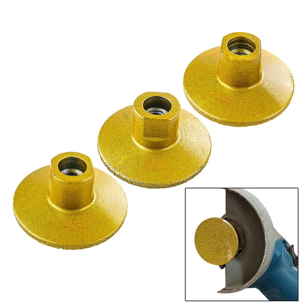 

1/3pc 2inch Brazed Flat Grinding Head Dry Wet Sanding Disc 45/60/100# For Stone Marble Quartz Granite Grind Polishing Shaping