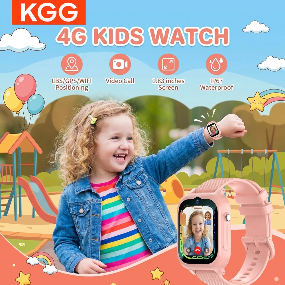 

Детские умные часы-телефон 4G с GPS-трекером, видеозвонками, функцией SOS, камерой, идеальный подарок для мальчиков и девочек