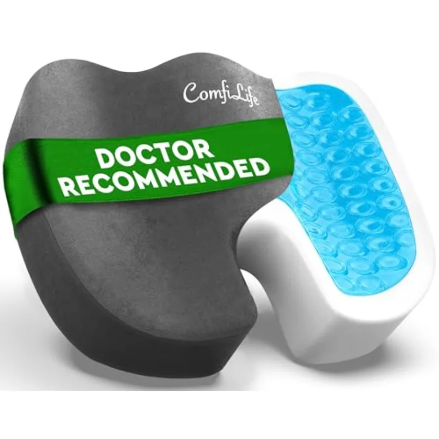 

Подушка для сиденья из геля и пены с эффектом памяти премиум-класса, рекомендованная врачами, для офисного кресла, автомобильного сиденья, для спины и поясницы