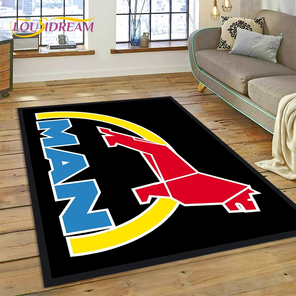 

Ковер с 3D-принтом логотипа Man Truck для гостиной, спальни, домашнего декора, напольный коврик, нескользящее украшение для дивана, коврик для двери, подарок ребенку