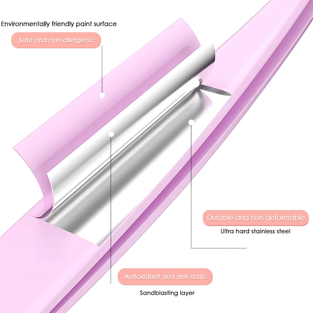 ใหม่มาถึง 402 สแตนเลส Lash Grafting เครื่องมือ 45 องศา Non-Magnetic High Precision Curved Lashes แหนบใช้งานง่าย