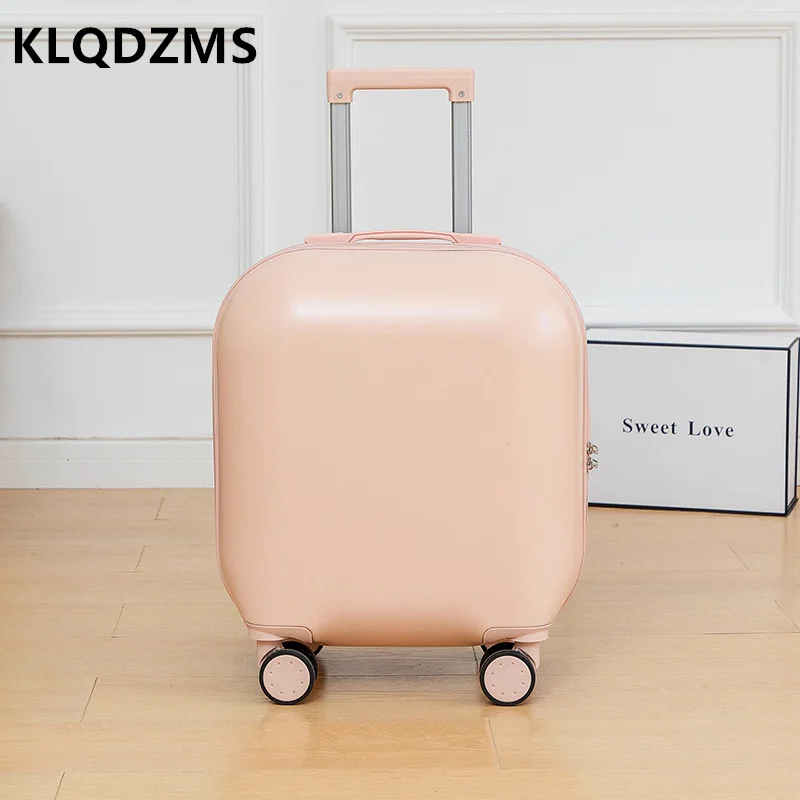 KLQDZMS Kleiner 18-Zoll-Roll-tragbarer Passwort-Koffer, tragbarer Boarding-Studenten-Trolley, Unisex, rundes Gepäck