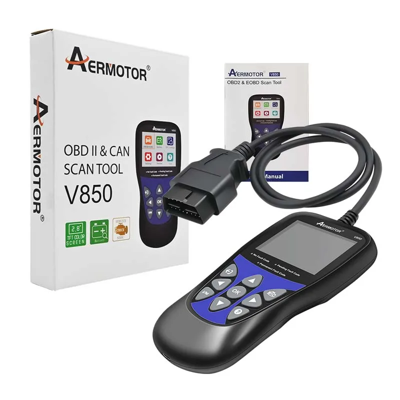 Aermotor V850 Car Full OBD2 Diagnostic Tools Automotive Professional Code Reader Scanner Check Engine Free Update pk ELM327