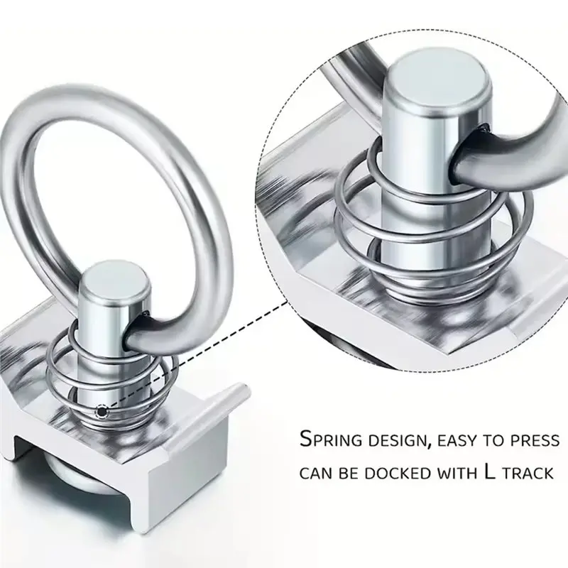 RV 19.7 Inch L Track Rail Kit With Single Stud Fittings-1 Set For Enclosed Trailer Truck Vans