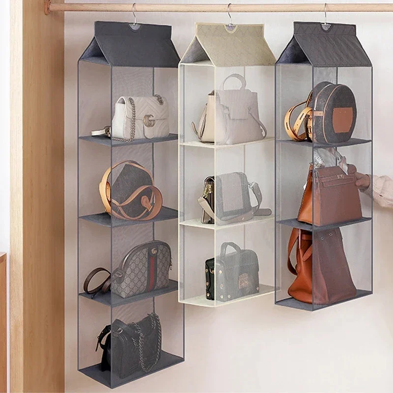 Closet Handbag Hanging Organizer For Wardrobe Storage Bag Door Wall Clear Sundry Shoe Bag with Hanger Pouch Handbag organizer