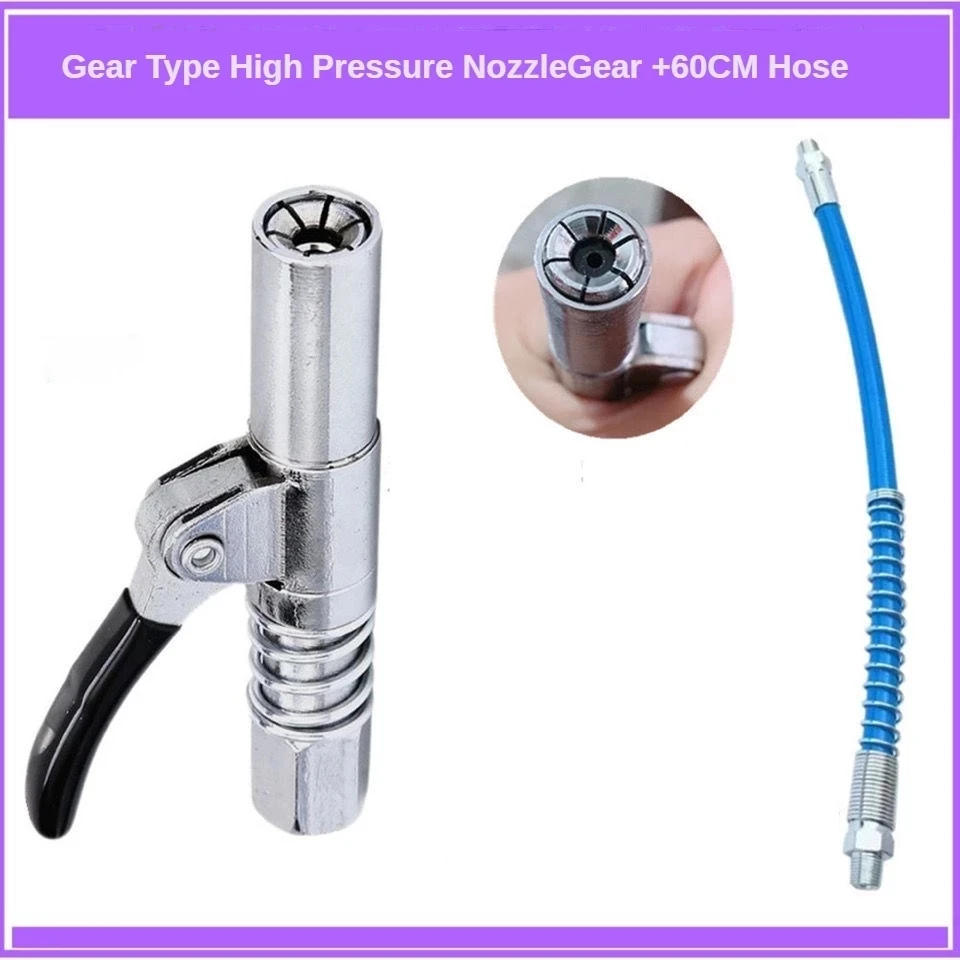 1pc New Grease Coupler Heavy-Duty Quick Release Grease Gun Coupler NPTI/8 10000PSI Two Press Easy to Push Accessories