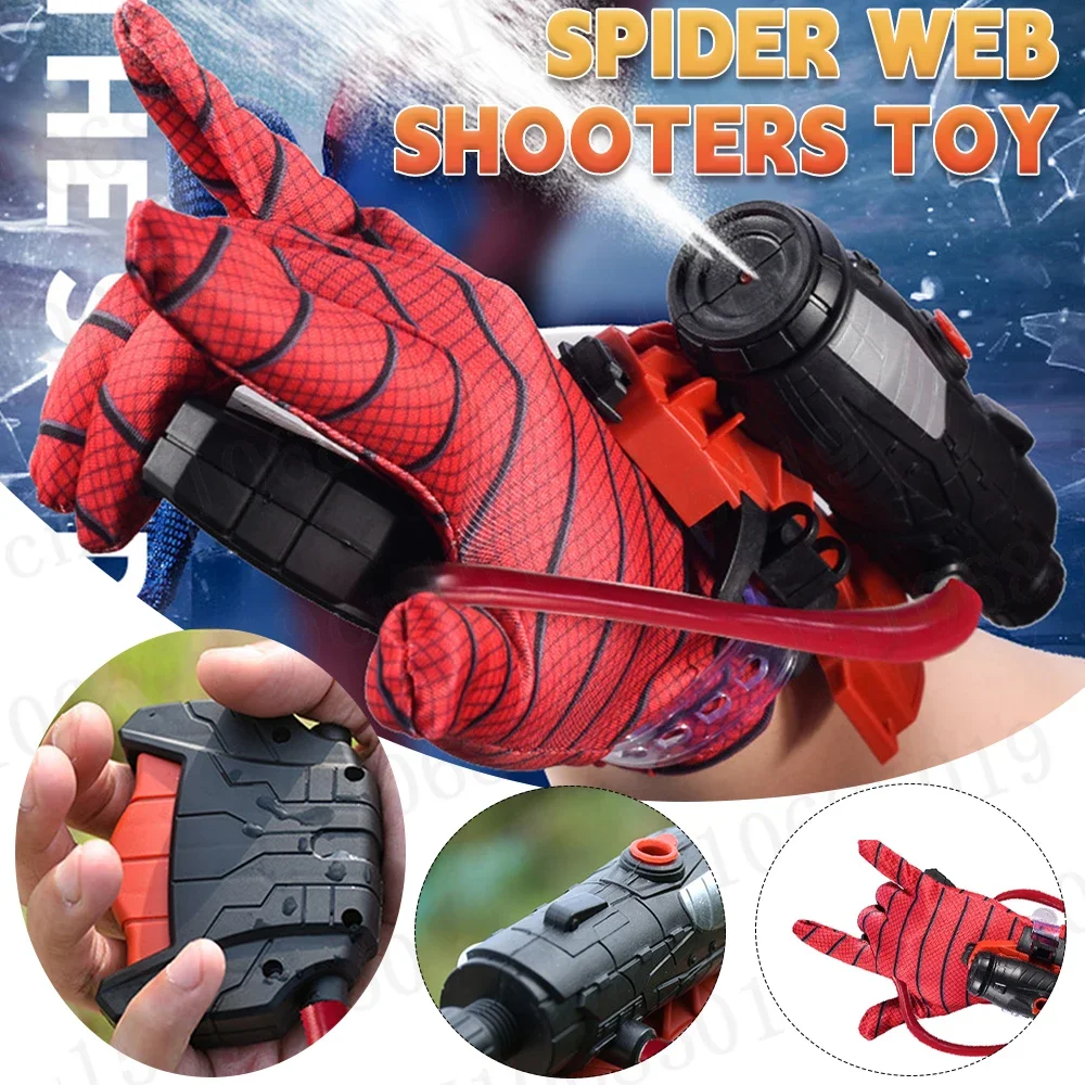 Spider Web Shooters Toy Water Guns with Glove Superhero Squirt Guns Water Fighting Toy for Kids and Adults Swimming Pool Toys