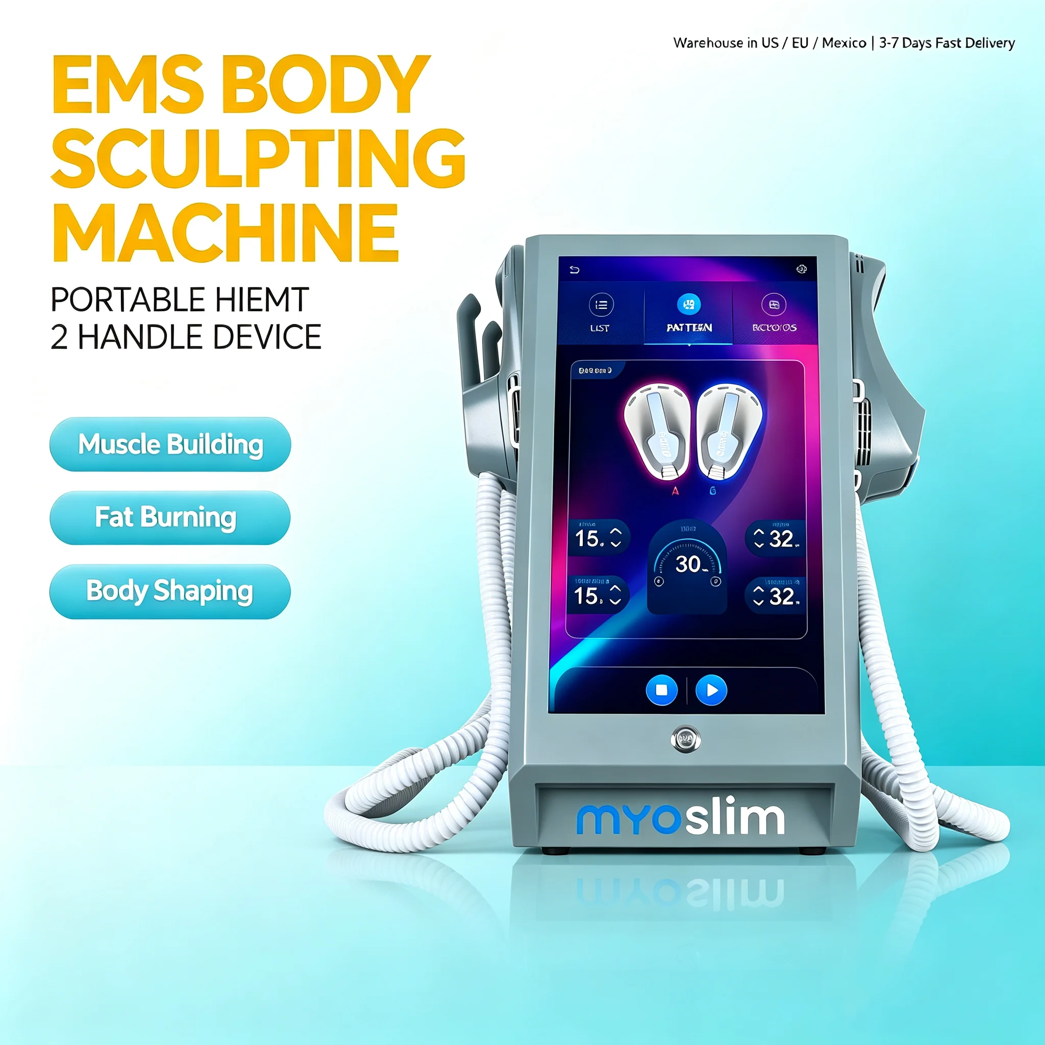 HI‑EMT EMSZERO 6500W MYOslim Body Sculpt Pelvic Cushion RF Fat Dissolving Hip Shaping Professional Salon Instrument