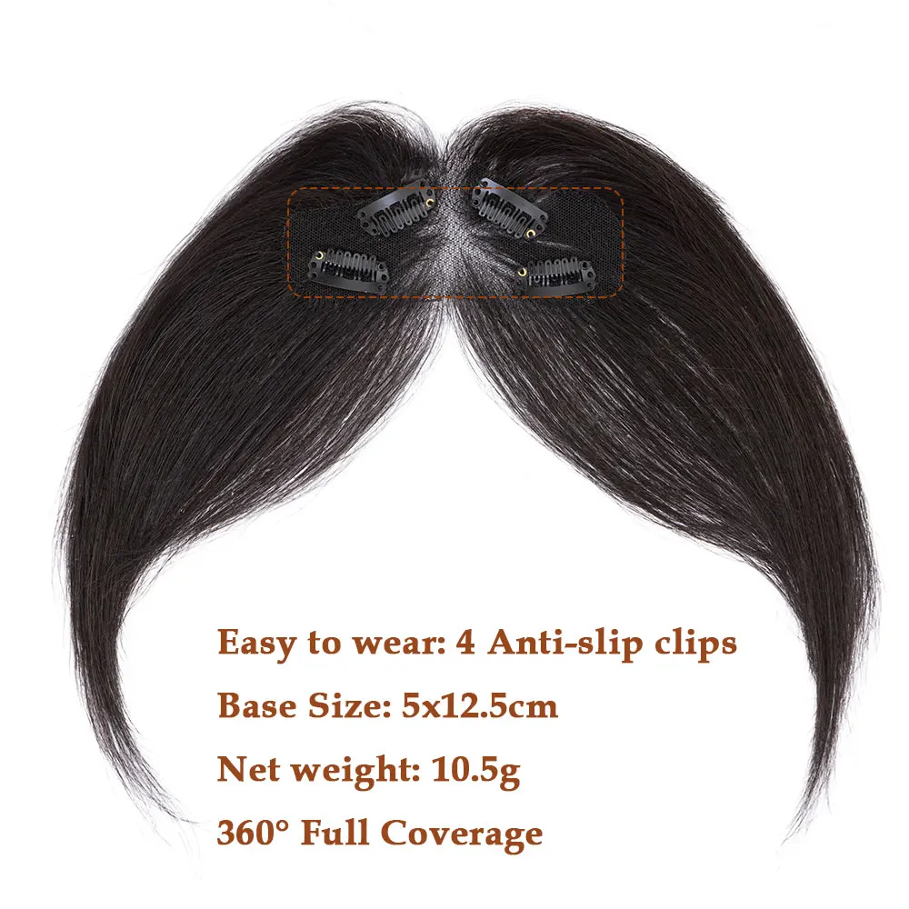 Sego 360° °   3D Cover Clip in Bangs Real Human Hair Bangs Clip in Hair Topper dla kobiet Hair Bangs Clip in Hairpieces for Daily Use