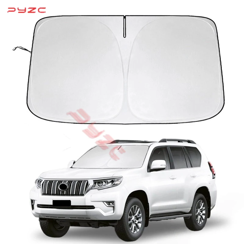 Image of Auto-Windschutzscheiben-Sonnenschutz für Toyota Prado 90 120 150 2010–2023, 2024, Reflektor-Sonnenschutz bietet Schutz für Autozubehör
