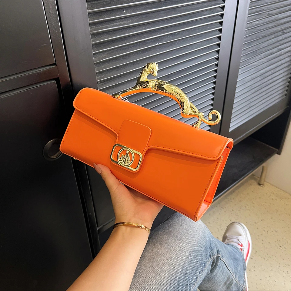 

SH112 New Ladies Metal Buckle Simple Fashion Shoulder Bag Party Commuting Bag Women Luxury Brand Design PU Leather Bag