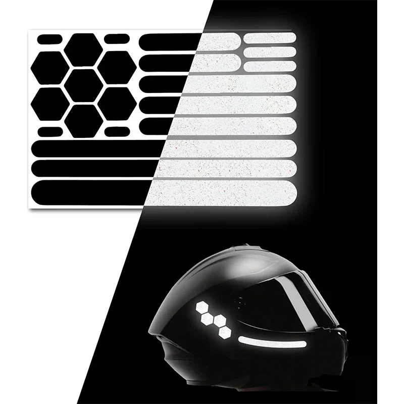 Motorcycle Reflective Stickers Helmets Invisible Black Reflective Strips Effective Reflective Tape For Bikes Motorcycles Helmets