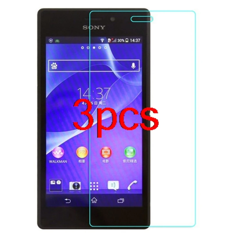 3 pçs 9h vidro temperado hd transparente para sony xperia m2 s50h d2306 duplo d2305 aqua d2403 protetor de tela película protetora capa