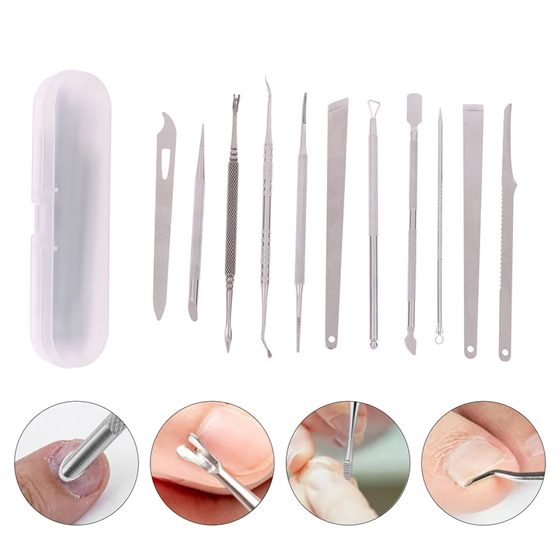 11Pcs Ingrown Toenail Pedicure Tool Kit Nail Manicure Kit For Dead Skin And Calluses Stainless Steel Nail Care For Senior Adult