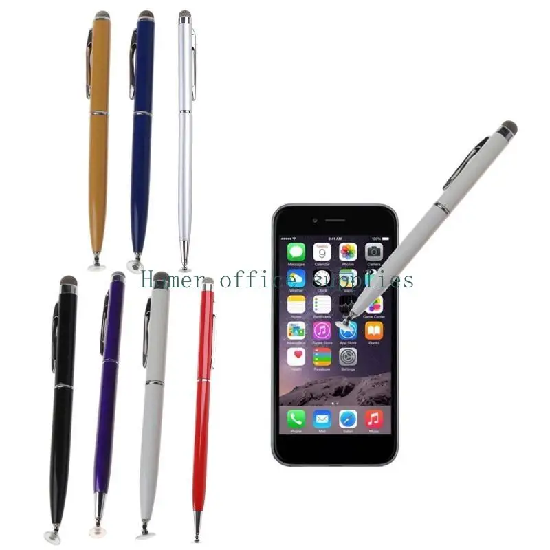 

K43B Universal 2 in 1 Micro-Fiber Mini Metal Tip Capacitance Pen Screen for Touch Pen for Pad Mobile Phones Tab