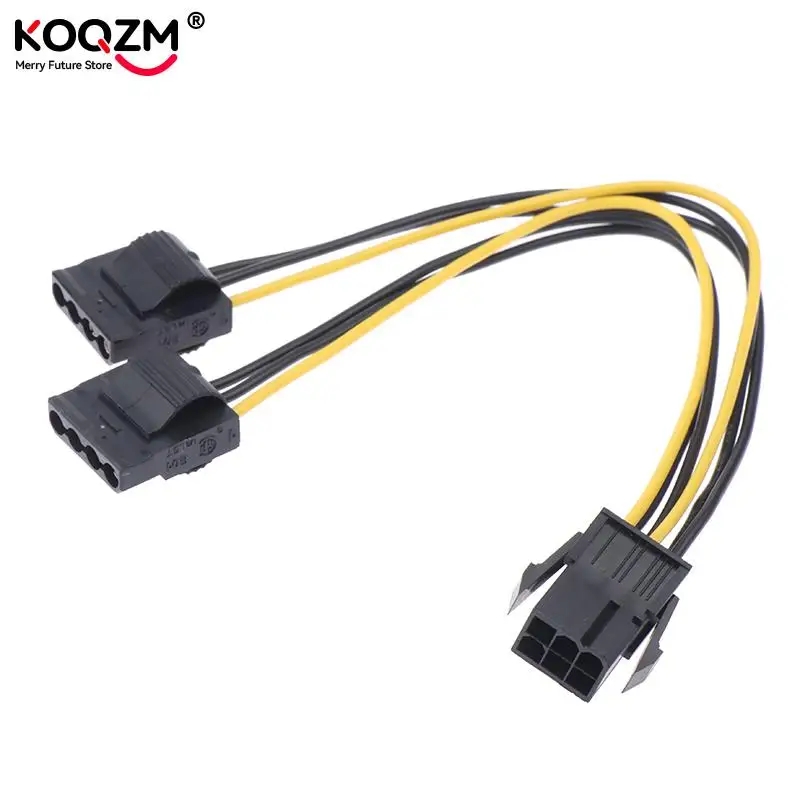 1pcs 6pin Female Graphics Card GPU To Molex IDE Dual 2 X 4pin Female To Power Supply Cable PCIe PCI-e 6 Pin Male To 4pin Female