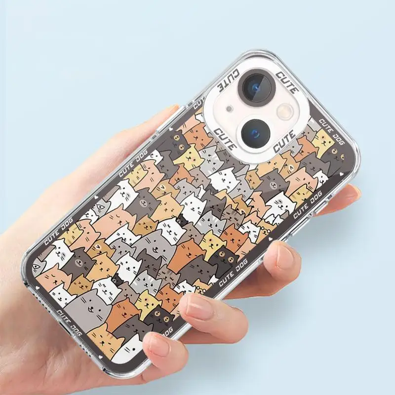 Bonita funda de teléfono de gato y perro para motocicleta Moto G32 G22 G72 Edge 40 5G G52 G71 G73, funda de TPU suave