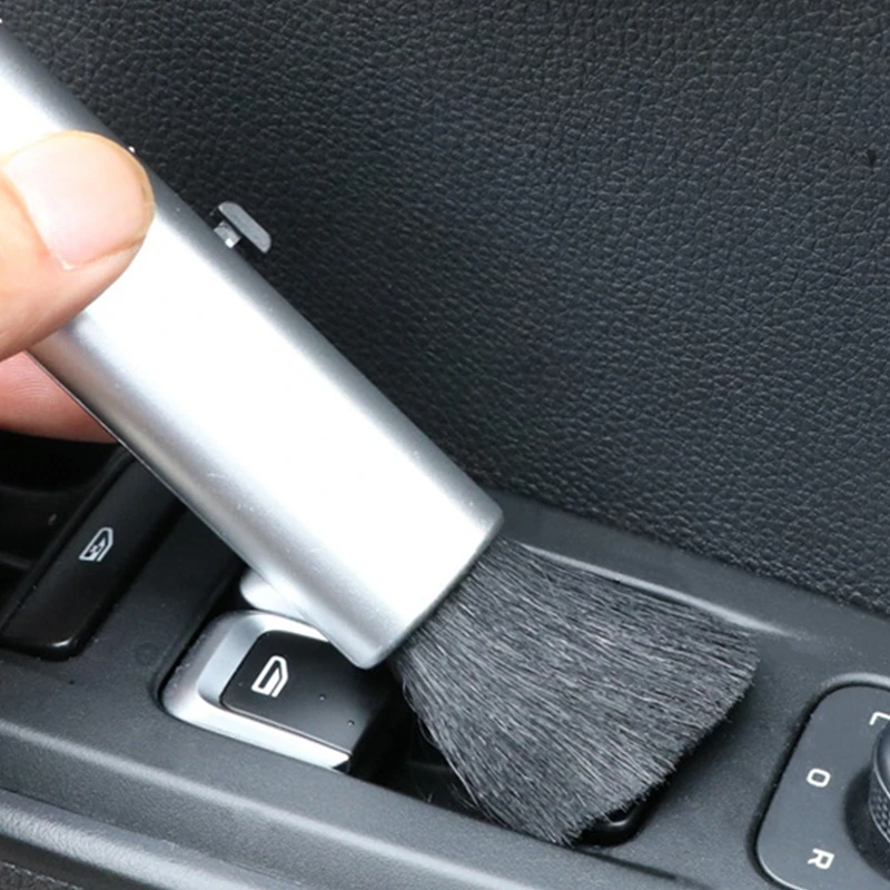 Scalable Car Interior Cleaning Brushes Air Conditioner Vent Cleaner Center Console Clean Tool Soft Brush Crevice Dust Removal