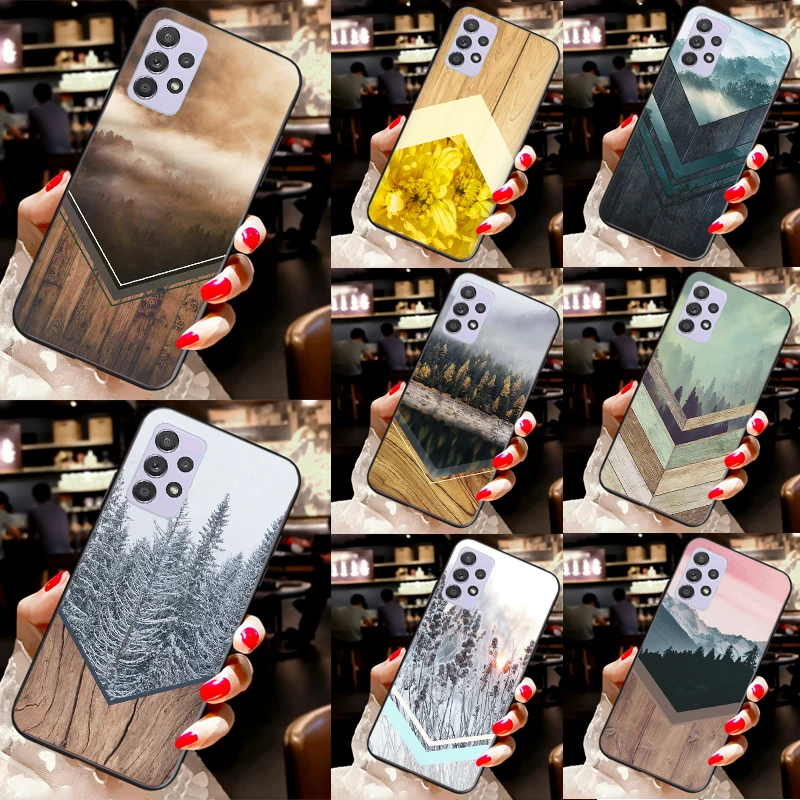 Forest Geometry Wood Nature Case For Samsung A52S A12 A22 A32 A52 A72 A34 A70 A51 A71 A54 A13 A33 A73 A53 Back Cover