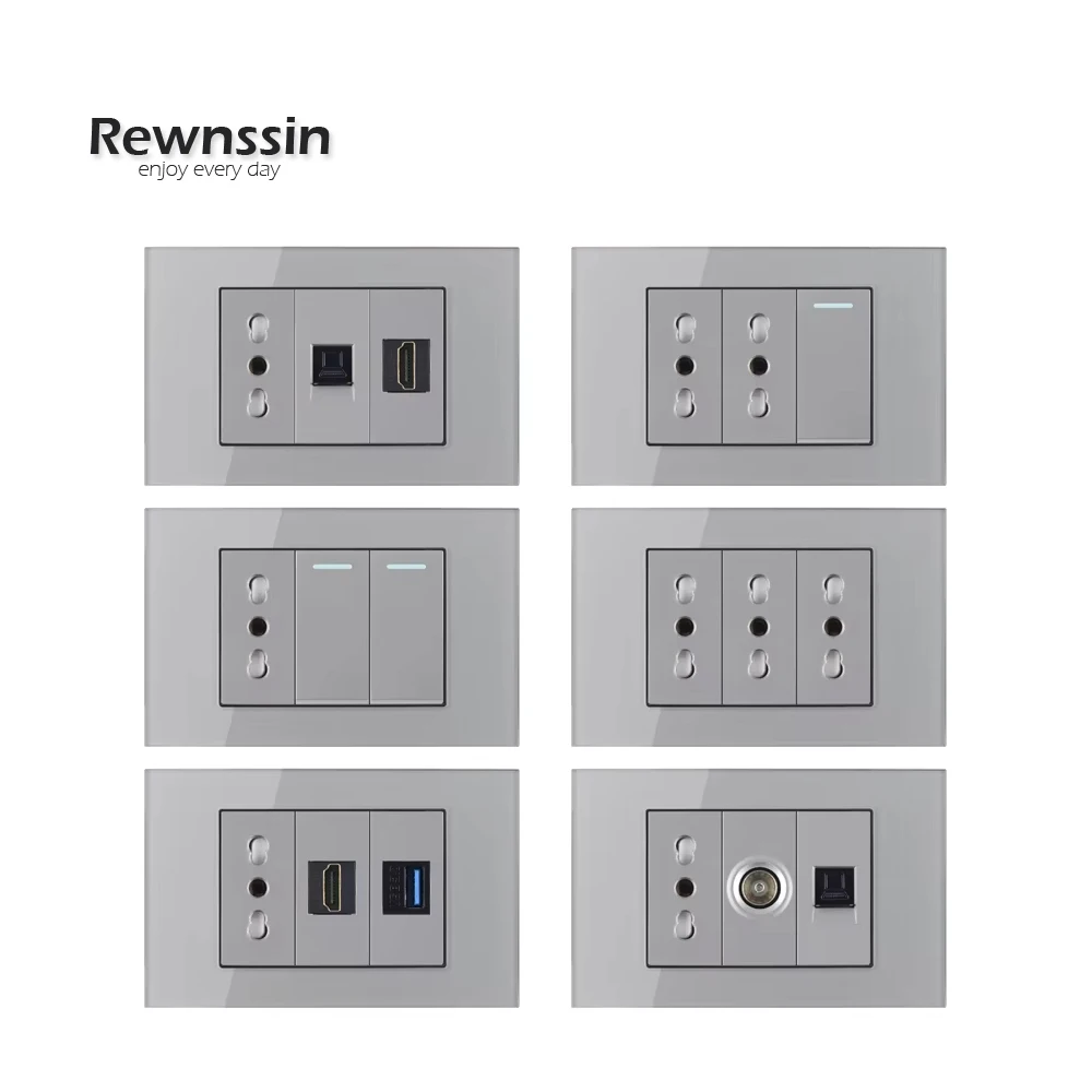 

Тип 118 бытовой настенный переключатель, стандартный сенсорный переключатель, кулисный переключатель, розетка Ltaly Chile, лампочка, вилка питания 16A, 250 В