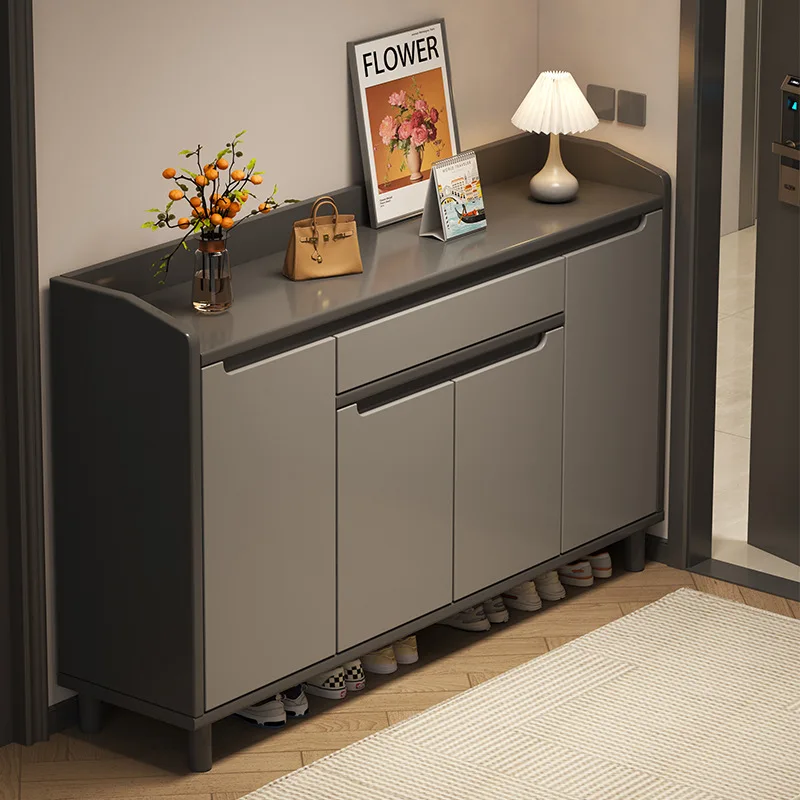 

Shoe Cabinet Door Wood Storage Entry Entrance Storage Large Capacity Space-Saving Storage for Hallway Home High-end Shoe Rack
